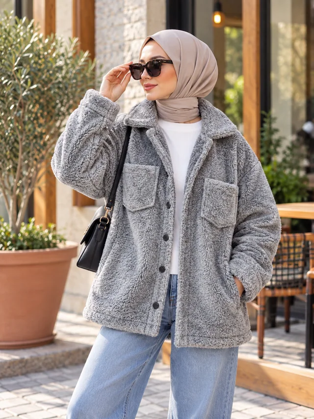 Gri Oversize Peluş